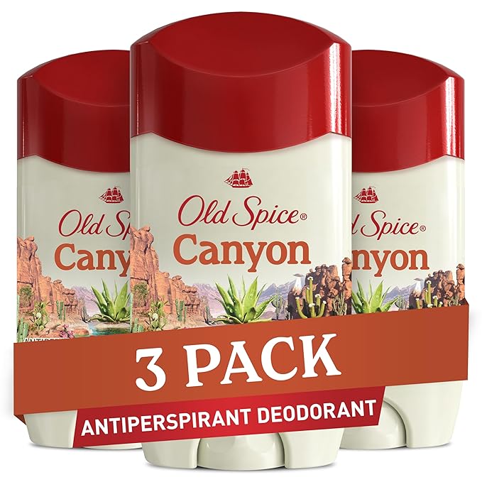 Old Spice Men's Antiperspirant & Deodorant Canyon with Aloe, 24/7 Odor Protection, 2.6oz (Pack of 3)