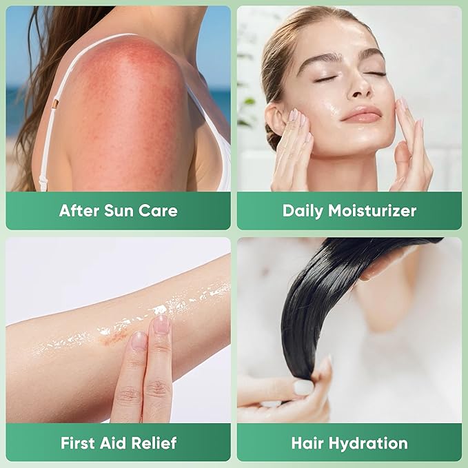 Aero Zen 98% Organic Aloe Vera Gel, Natural Moisturizing Pure Aloe for Face and Arms, Soothing & Hydrating Aloe Gel for Sunburn Relief and Deep Skin Nourishment, 4.23 oz