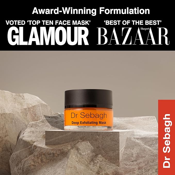 Dr Sebagh Deep Exfoliating Mask (1.7 fl oz) - Lactic Acid Exfoliating Face & Pore Cleansing - Azelaic Acid Detox for Clogged Pores Treatment - Anti-Aging Skin Mask for Radiance