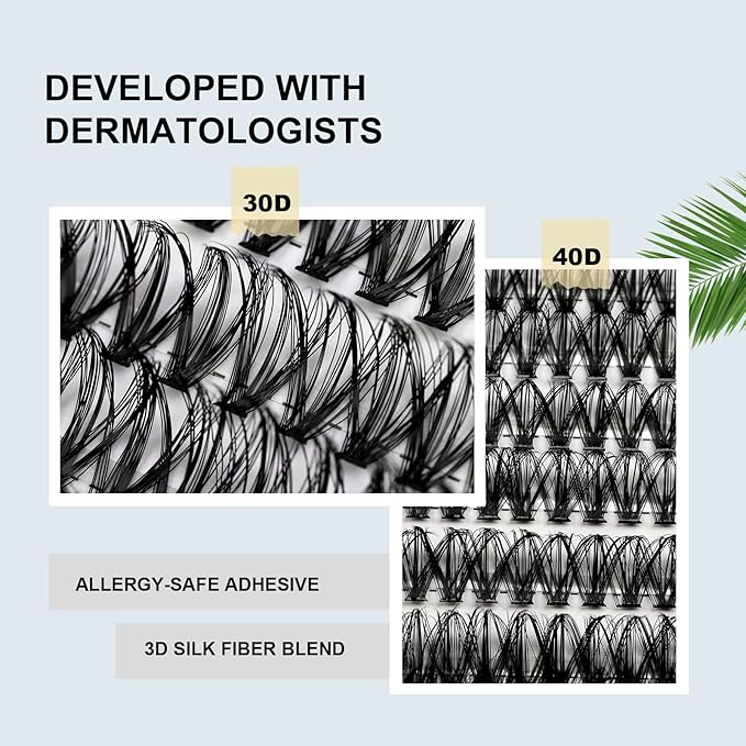 Lash Clusters Wispy Eyelash Clusters 280pcs 10-18mm Cluster Eyelash Extensions 30D 40D Individual Lashes for Self Application （Sylph 30D&40D, 0.07D）