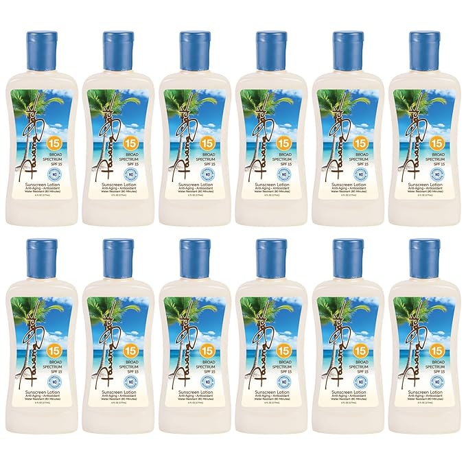 Panama Jack Sunscreen Suntan Lotion - SPF 15, Broad Spectrum UVA/UVB Protection, PABA, Paraben, Gluten & Cruelty Free, 6 FL OZ (Pack of 12)