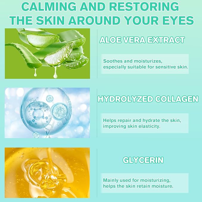 Belluxe 2 Pack Aloe Vera Eye Mask – 60 Pairs, 120pcs | Soothing & Hydrating Eye Gel Patches for Dark Circles & Puffiness, Gentle Eye Care for Sensitive Skin