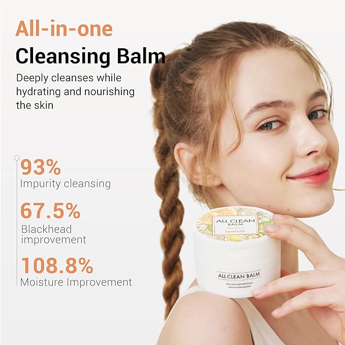 HEIMISH All Clean Balm Mandarin 4.0fl.oz/120ml - Cleansing Balm, Waterproof Makeup Remover, Face Cleanser, Oil Based Cleanser, Korean Skincare with Natural Aroma Oil, Vegan, For All Skin Types