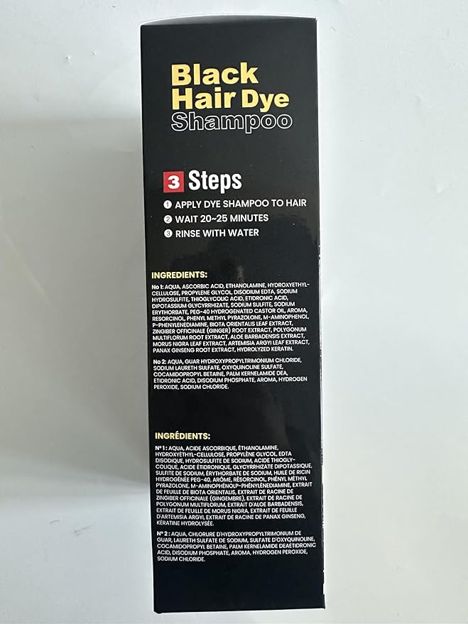 IIIMEIDU MEIDU Black Hair Dye Shampoo 3 in 1, Shampoo for Color Treated Hair 100% Gray Coverage for Women Men, Natural Herbal Ingredients Champu Para Canas pintar el pelo 500ml