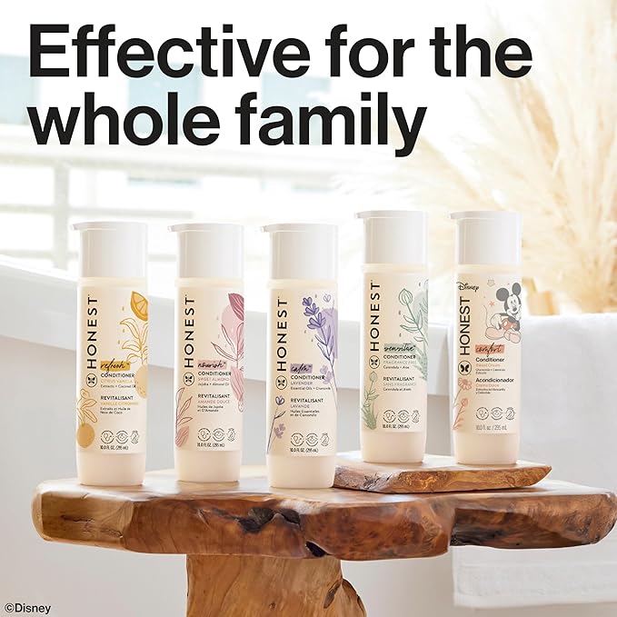 The Honest Company Silicone-Free Conditioner Gentle Enough for Baby Dermatologist Tested Tear Free Hypoallergenic Disney’s Mickey Mouse Comfort Sweet Cream 10 fl oz