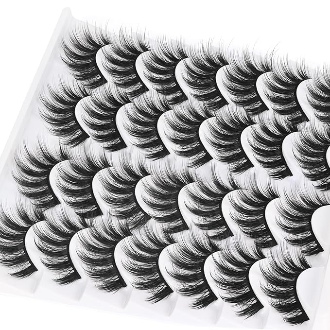 Losha Eyelashes Natural Look Faux Mink Lashes Pack Handmade Fluffy False Eyelashes 14 Pairs Eye Lashes (3D07)