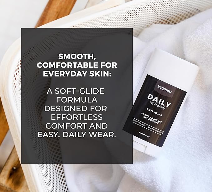 Rustic MAKA Plant + Mineral Deodorant Stick for Women - Onyx Atlas | Strong Odor Control | No Added Aluminum, No Added Parabens, No Added Baking Soda | Long-Lasting Protection