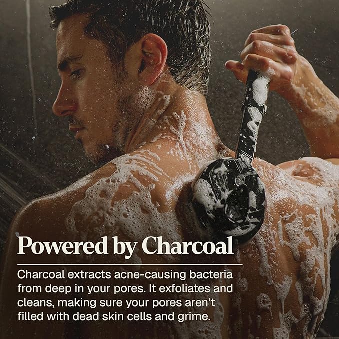 Black Wolf Salicylic Acid Body Wash for Men - 10 Fl Oz, 2-Pack - Men's Acne Body Wash - Charcoal Helps Reduce Acne Breakouts & Cleanse Your Skin - Full Coverage & Deep Clean Treatment - Men's Bodywash