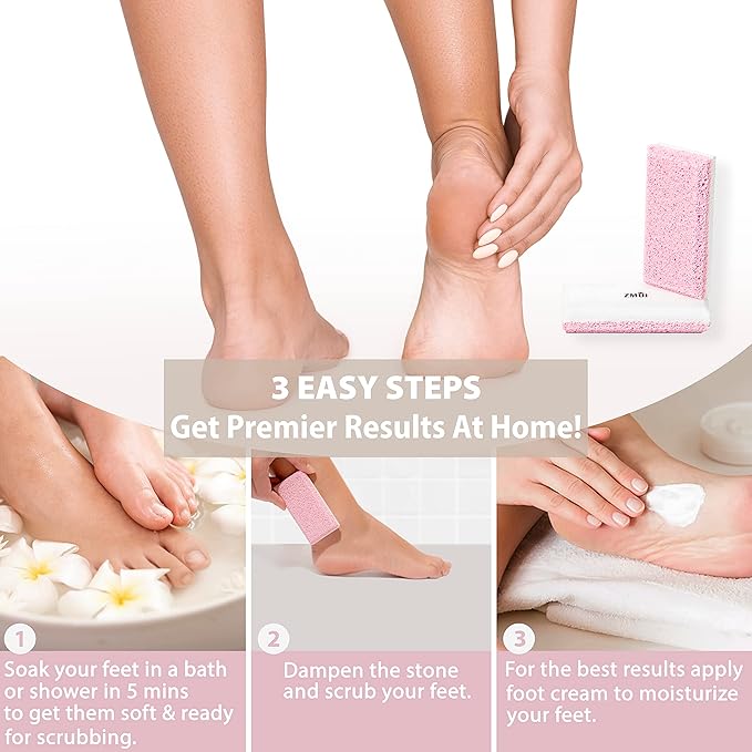 Glass Pumice Stone Callus Remover for Feet, Elbows, Hands, and Knees, Spain Made - 2 in 1 Pedicure Exfoliator and Scrubber for Rough, Hard Skin (Pink Color)