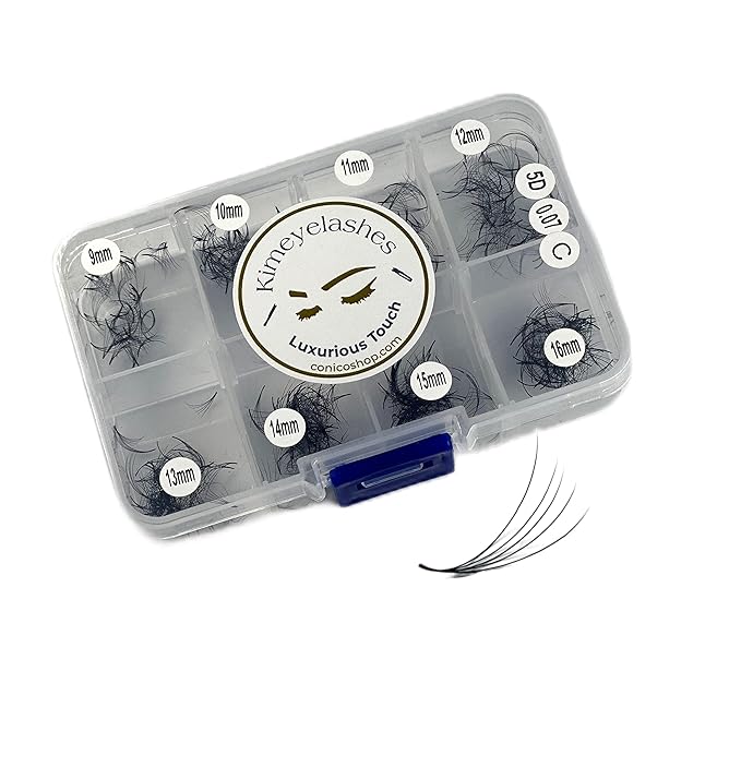 Premade Fans Eyelash Extension 500 Fans Handmade Loose Volume Lashes 5D/8D/10D/12D Pre-made Fans 0.05mm 0.07mm C/D Curl 9-16mm Hybrid Wispy Promade lashes (5D - 0.07, Curl D)