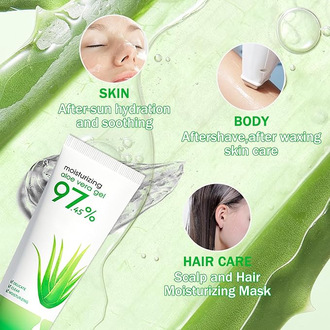 Fusang 16PCS Mini Aloe Vera Gel for Face & Body, Lightweight Moisturizing Travel Size Aloe Vera Lotion Bulk Skincare, Hydrating Long Lasting Refreshing Daily Moisturizer for All Skin Types