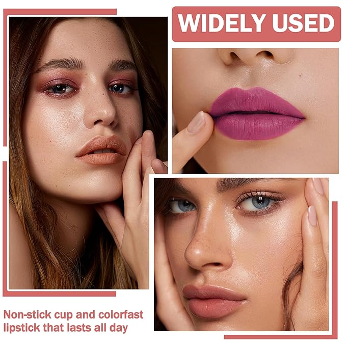 AWCCXMYM 5 Colors Lip Stain Peel Off Lip Tint Stain Velvet Matte Nude Lipstick Shine Long Lasting Waterproof Non Stick Cup Non Fade Liquid Lipstick Set For Seductive Charm