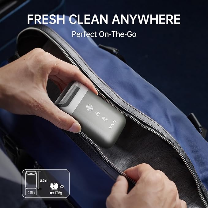 Portable Electric Razor for Men with 8,000 RPM Dual Floating Blade, 1H Charge for 60 Days, Type-C, IPX7 & Anti Pinch, Design for Daily/Travel Use, Electric Foil Shavers for Face, Gray