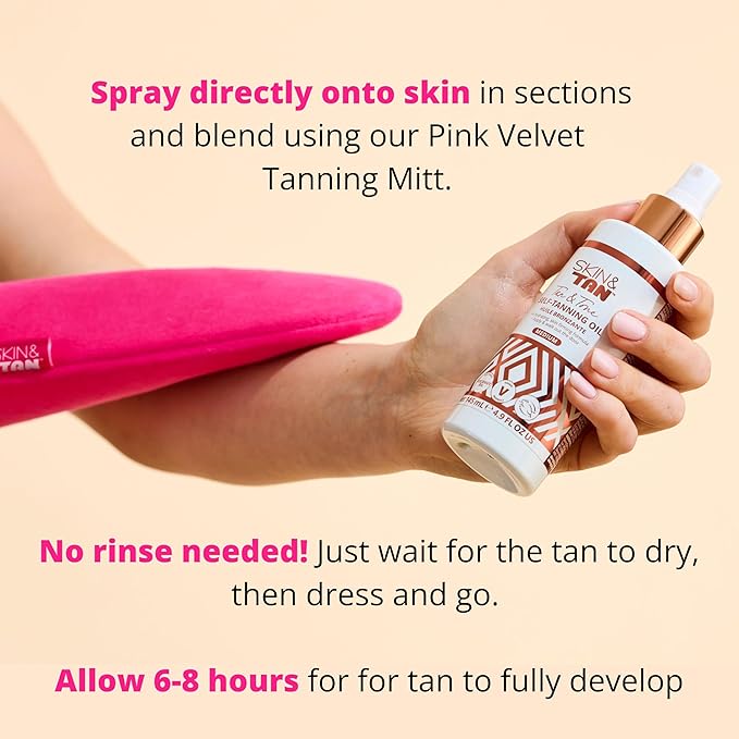 Skinny Tan Tan and Tone Self Tanning Oil Spray - No Need to Rinse - Hydrating and Toning Self Tanner for Healthier Looking Skin - Blurs Appearance of Stretch Marks - Medium Self Tan - 4.9 oz