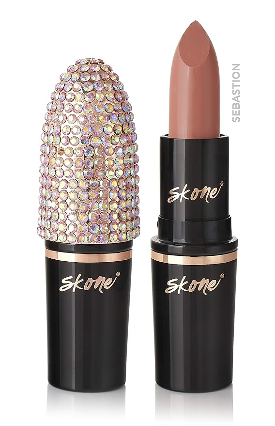 Skone Cosmestics | Charm Collection | Luxe hydrating Lip Stick | Vegan Formula | Infused with Vitamin E | Long Lasting Lightweight Lip Balm | Color Sebastian Mauve