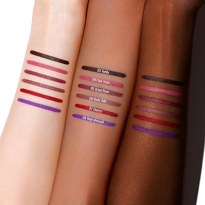 Oulac Pink Retractable Lipliner Pencil 2in1 Waterproof Makeup Crayon for Lip Liner and Eye Liner, Smooth and Creamy, Long Lasting Matte Finish, Vegan Beauty, 05 Dried Rose