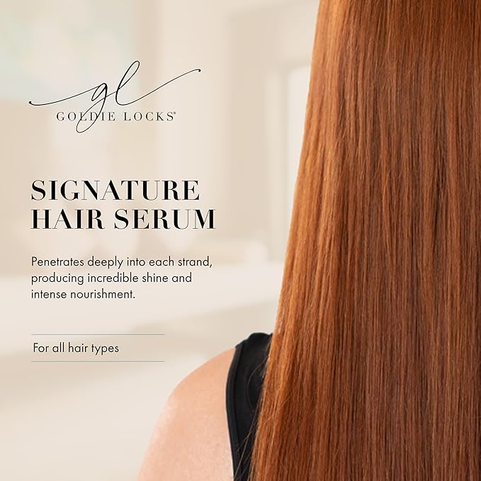 Goldie Locks Signature Hair Serum - Anti-Frizz and Humidity Control - Lightweight Shine Enhancer - Safe for Extensions and Color-Treated Hair - Protein-Free - 1.7 fl oz