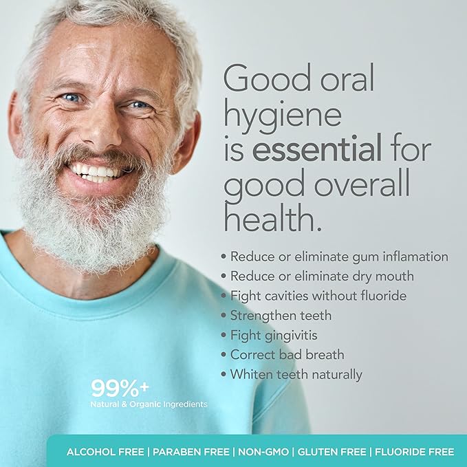 ORL Fluoride-Free, Natural Hydroxyapatite Toothpaste with Organic Xylitol. Helps Strengthen Teeth, Prevent Cavities, Non-Toxic Ingredients. Natural Fresh Mint Flavor 4 oz. Made in USA