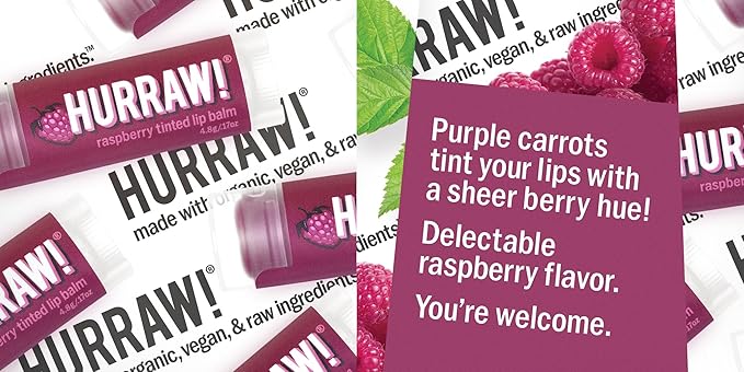 Hurraw! Raspberry Tinted, Black Cherry Tinted, Palm