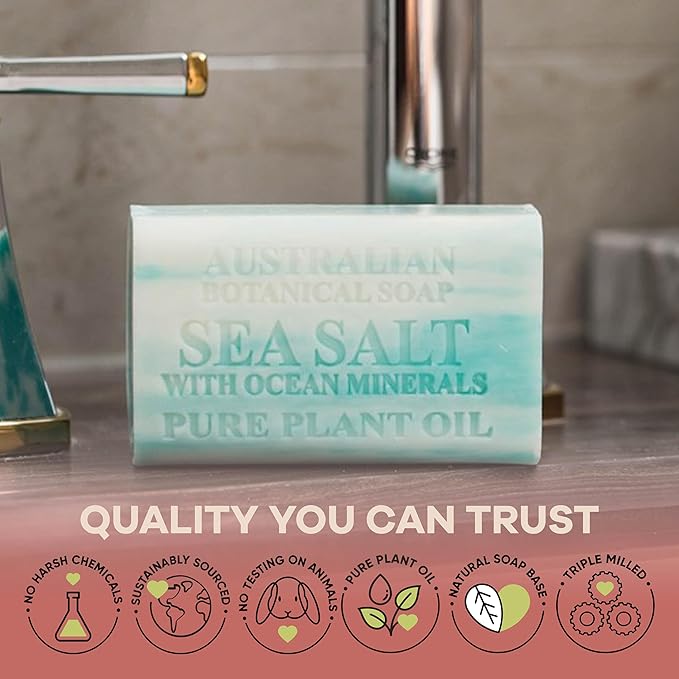 Australian Botanical Soap 16-Bar Set, Goats Milk & Soya Bean 8-Pack + Variety 8-Pack,| 6.6 OZ Triple-Milled Soap Bars with Organic Shea Butter & Sustainable Plant Oils