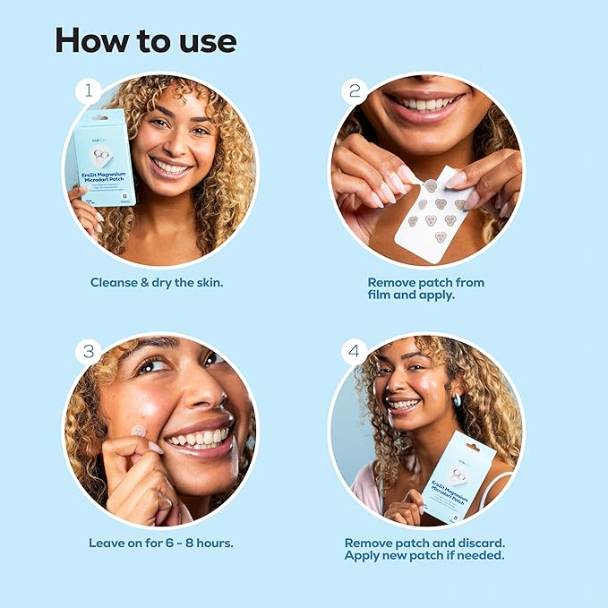 Hanhoo EraseZit Magnesium Microneedle Patch, 8 Microneedle Patches, Hydrocolloid Pimple Patches, For Deep Pimples, Calms Angry Zits, Acne Spot Patches, Microdot Pimple Patches, Korean Skincare