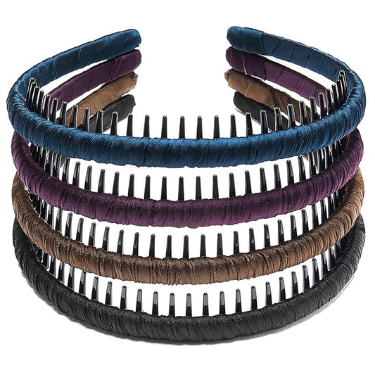 STHUAHE4PC Multicolor Protection Resin Teeth Comb Hair Hoop Hairband Headband Hair Accessories by Beauty hair (Multi-colored-No.14)