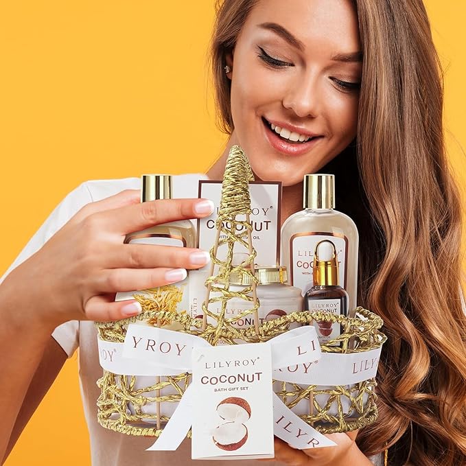 Valentines Day Gifts for Women and Men - 8-Piece Luxury Bath & Body Gift Set for Women Self Care Kit Spa Gift Baskets | Mothers Day Gifts for Mom, Birthday, Christmas Gift, All Occasion Present