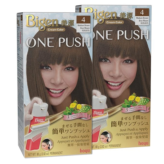 Bigen One Push 4 Medium Brown - 2 Pack
