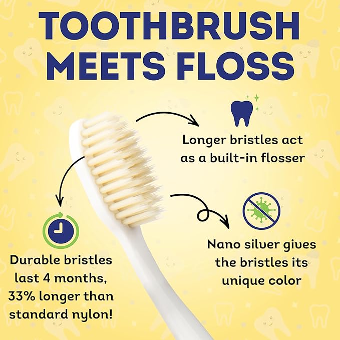 MOUTHWATCHERS Soft Kids Toothbrush, 2 Manual Flossing Toothbrushes and 2 Strawberry, Organic, SLS Free, Fluoride Free Toothpastes, 3 oz, Gift Set, by Dr. Plotka's