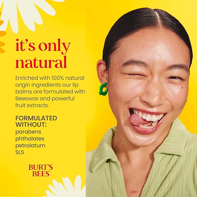Burt's Bees Lip Balm - Watermelon, Lip Moisturizer With Responsibly Sourced Beeswax, Tint-Free, Natural Origin Conditioning Treatment, 2 Tubes, 0.15 oz.
