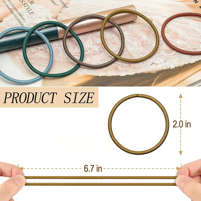 100Pcs Multi-Color Hair Ties For Thick And Curly Hair, Elastic Hair Ties For Women, Men And Girls, No Damage Ponytail Holder Hair Bands(Set5)