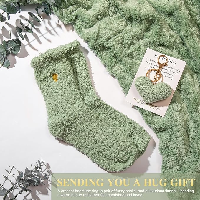 CuriBox Get Well Gifts for Women Self Care Gifts Basket - Relaxing Spa Care Package After Surgery Thinking of You Birthday Gift - Feel Better Sympathy Gift Set for Her Mom Sister Friend Wife (Green)