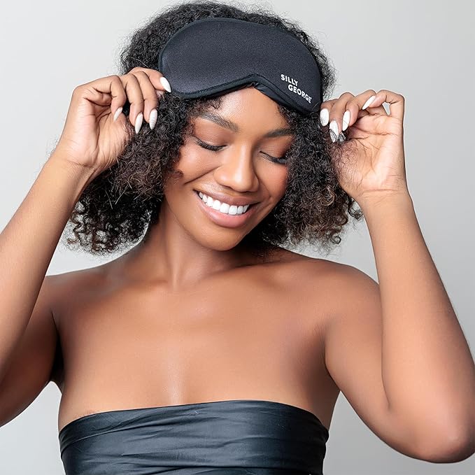 Silly George Lash Sleep Mask - 3D Contoured Blackout Eye Mask for Eyelash Extensions & False Lashes, Memory Foam Sleeping Mask for Women