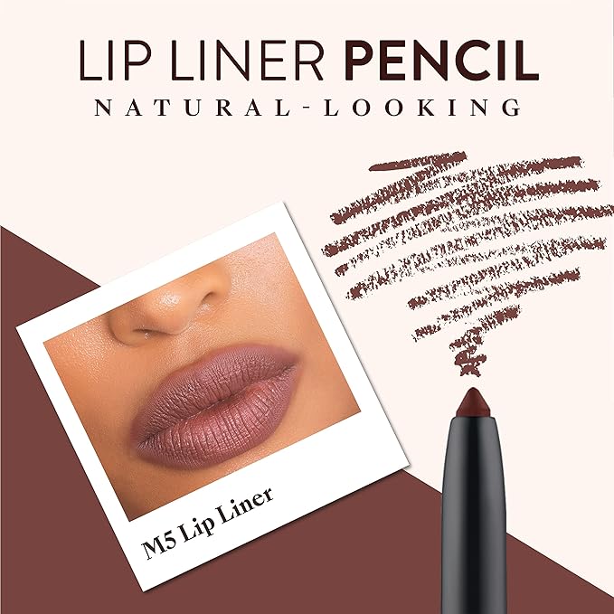 Mented Cosmetics Lip Liner for Women, Dark Brown Lipliner Lip Pencil, Waterproof Lipliner, Vegan + Cruelty Free Makeup, M5