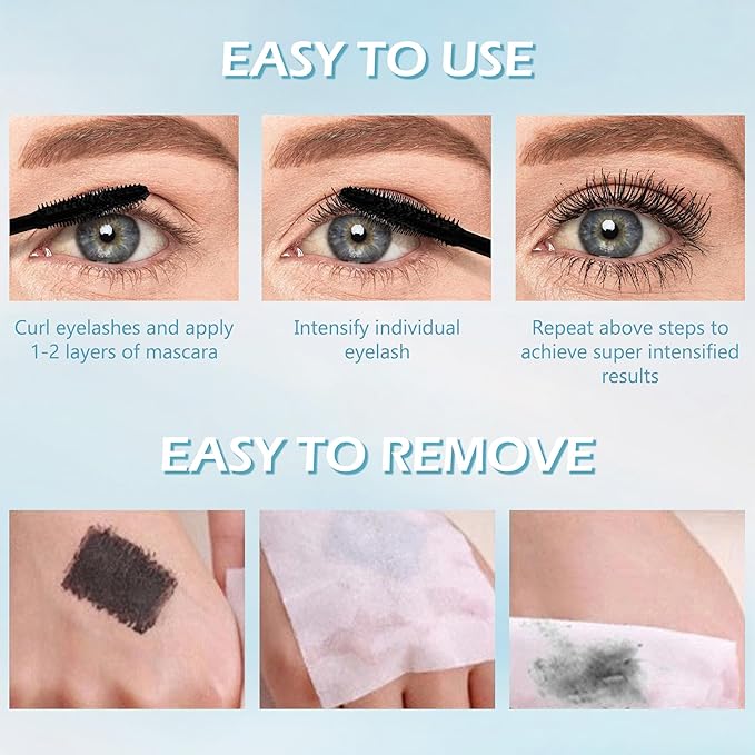 Mascara for Older Women 60 plus, Waterproof Volumizing Mascara for Seniors with Thinning Lashes, Smudge-proof Long Lasting Máscara Black Volume and Length for Sensitive Eyes, Hypoallergenic Mascaras