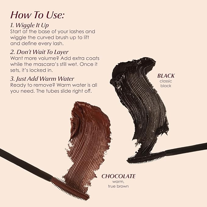 PERSONA Volumizing Brown Tubing Mascara | Lift, Lengthen & Define | Buildable Volume Without Clumps | Long-Wear, Water-Removable | Vegan, Cruelty-Free & Gluten-Free (0.33 fl oz) | Made in Italy