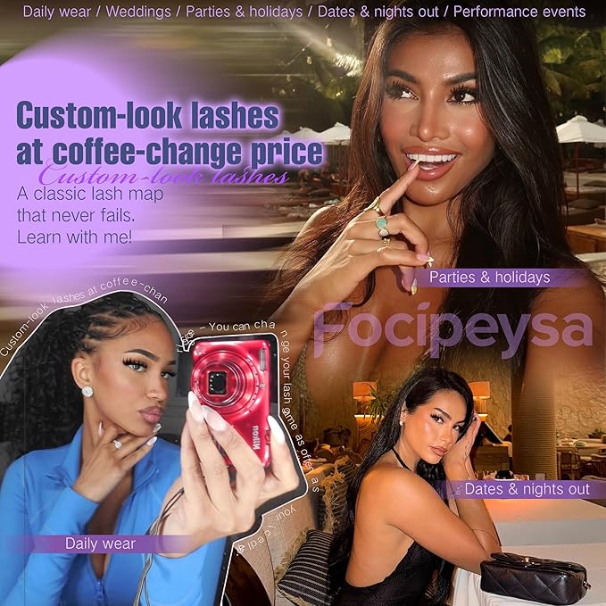 Focipeysa Eyelash Clusters with Spikes Lashes Clusters 10-18mm Wispy Eyelash Extensions 150D Clusters Eyelashes 324pcs Full Volume Lash Extension for DIY Natural or Dramatic Makeup