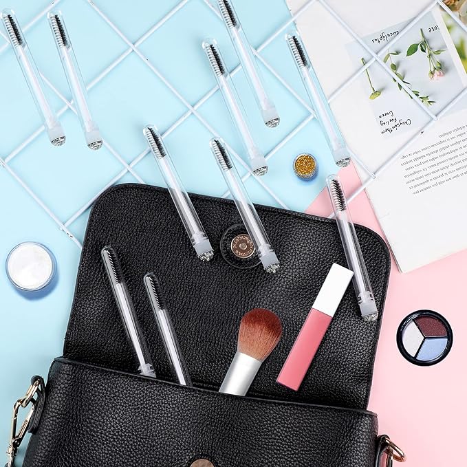 Dming 20pcs Eyelash brush Lash Wand Makeup tool Eyelash Extension supplies Cleaning brush Diamond Mascara foil black