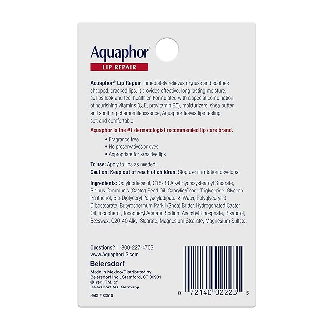 Aquaphor Lip Repair Tubes, Lip Ointment