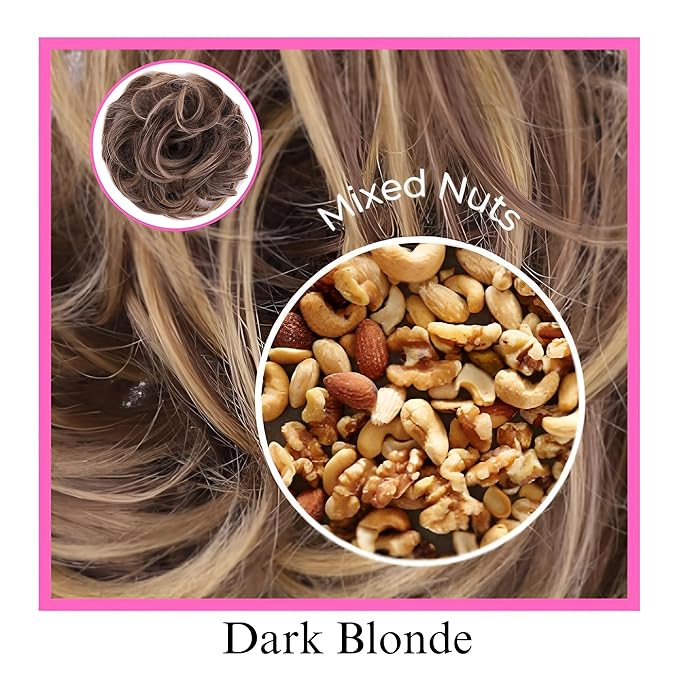Juvabun Messy Bun 2.0 Dark Blonde Messy Bun Hair Extension Natural Look Hair Bun Scrunchie for Women Everyday Hairstyles