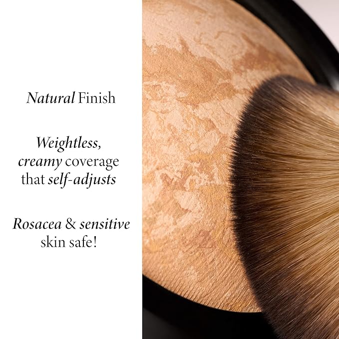LAURA GELLER NEW YORK Award-Winning Baked Balance-n-Brighten To Go Travel Size Color Correcting Powder Foundation - Deep - Buildable Light to Medium Coverage - Demi-Matte Natural