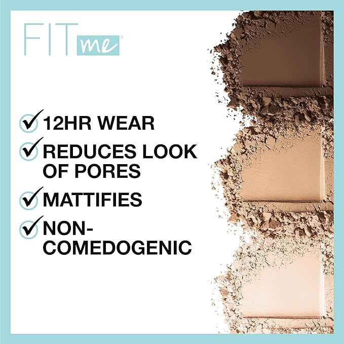 Maybelline Fit Me Matte + Poreless Pressed Face Powder Makeup & Setting Powder, Warm Sun, 1 Count