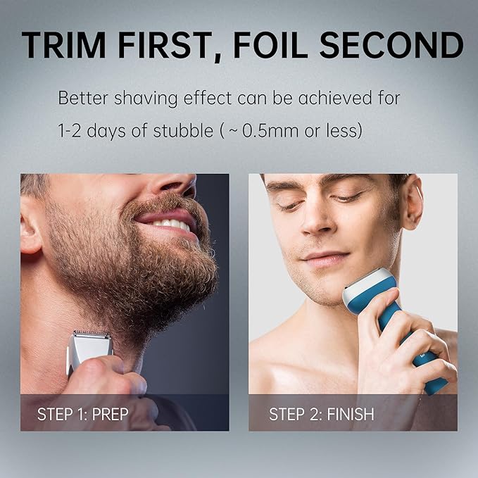 Electric Shaver for Men with Floating Arc 3-Blade, 9000 RPM, Magnetic Head, 1 Hour Fast Type-C Charging can Last for 60 Days, IPX7 Waterproof, Skin-Friendly Blade for Smooth Shaving, Navy