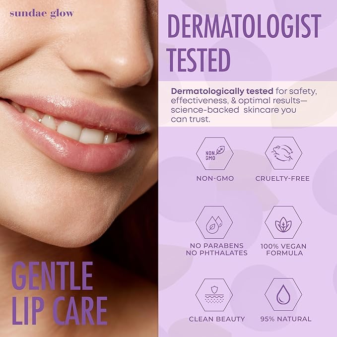 Sundae Glow Lip Mask with Berries & Fig – Overnight Lip Repair, Intense Hydration & Smoothing – Dermatologist Tested, Korean Lip Care – Vegan, Clean Beauty, 95% Natural – 1 Pack