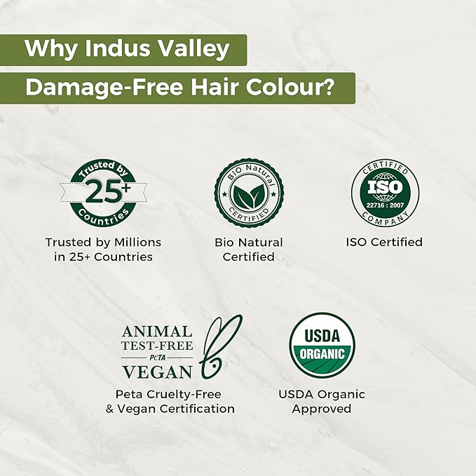 Indus Valley Natural Organic Damage Free Gel Hair Color | Organic Hair Dye, Ammonia Free, Vegan & Cruelty Free | Up to 100% Gray Coverage, Long Lasting Results |Dark Brown 3.0 (20gram+200ml)