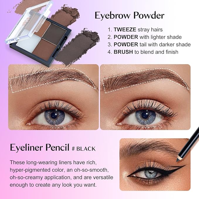 Color Nymph All In One Makeup Kit Comestics Gifts for Girls Teens, Travel Makeup Set 4 Trays Train Case for Beginner Includes Eyeshadow Highlighter Lipgloss Blush Concealer Brush Eyeliner Lipbalm