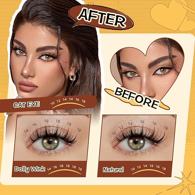 QUEWEL Fairy Lash Clusters Kit, 120pcs Manga Lash Clusters Kit Mix10-18mm Cluster Eyelash Extensions Kit With Lashes Bond and Seal, Lashes Clusters Tweezers for DIY Natural Lashes(FD-Fairy 3 Set)