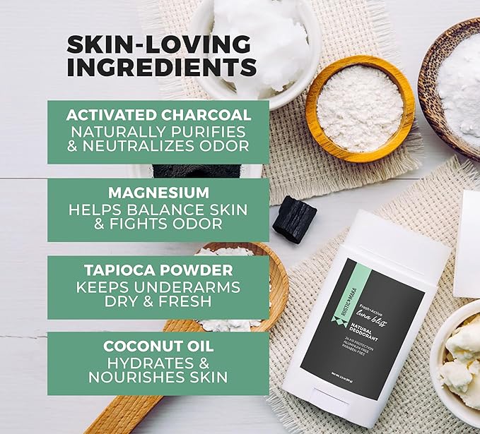 Rustic MAKA Natural Deodorant Stick for Women - Luna Bliss Scent, Long-Lasting odor Protection, Aluminum-Free, Cruelty-Free, No Baking Soda, Activated Charcoal + Magnesium