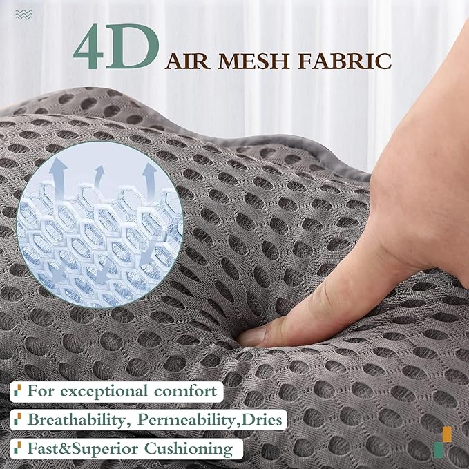 Bath Pillow RUVINCE Ergonomic Luxury Bathtub Pillow with Head,Neck, Shoulder and Back Support, 4D Bath Pillows for tub with 6 Powerful Suction Cups, Fits All Bathtub