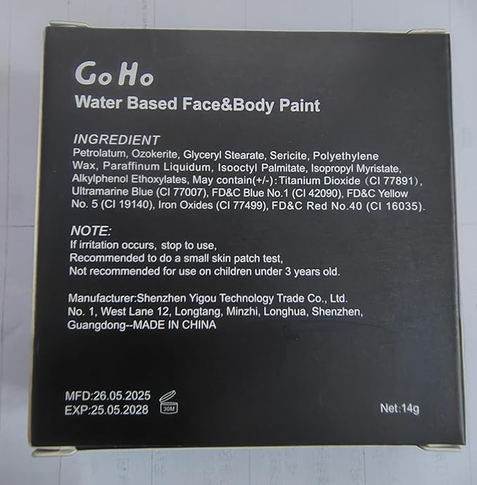 Go Ho Black White Red Face Paint,Washable Formula Cream Clown Face Paint,Halloween Face Body Paint SFX Makeup Palette,Professional Clown Makeup for FX Cosplay Costumes